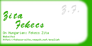 zita fekecs business card